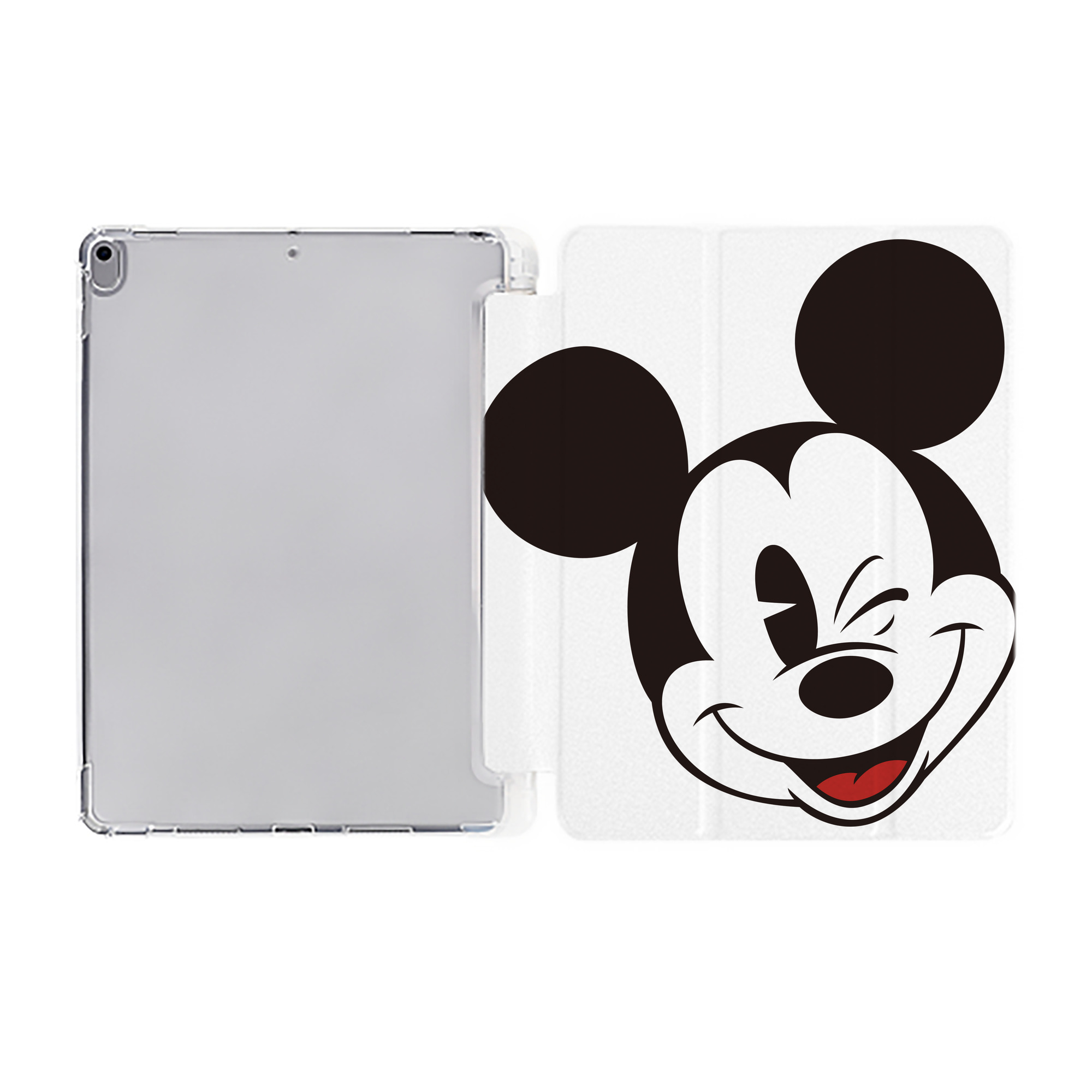 ミッキーマウス Mickey Mouse IPad ケース ペン収納付き 三つ折りスタンド PUレザー×シリコン 対応機種9.5/10.5/10.9インチ